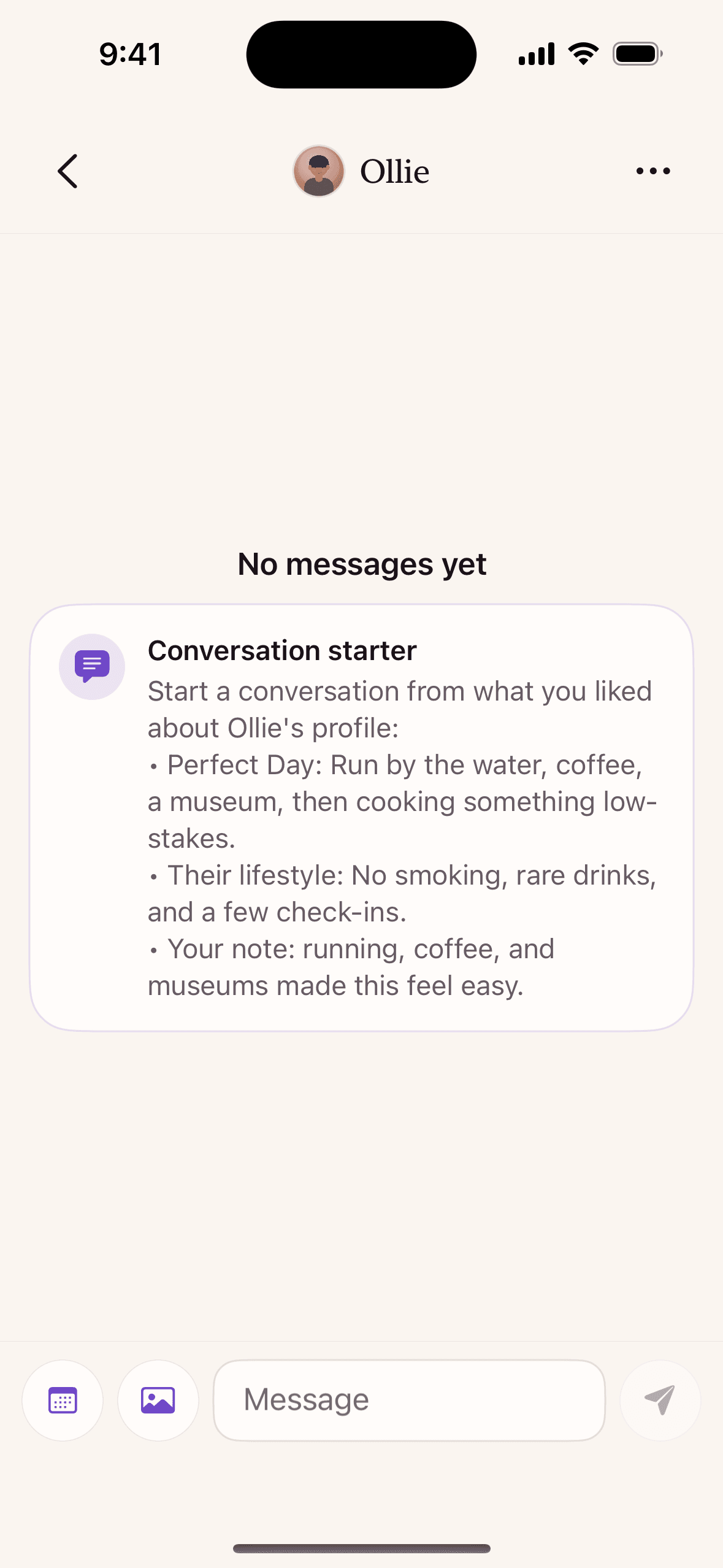 A first message drawn from what you liked